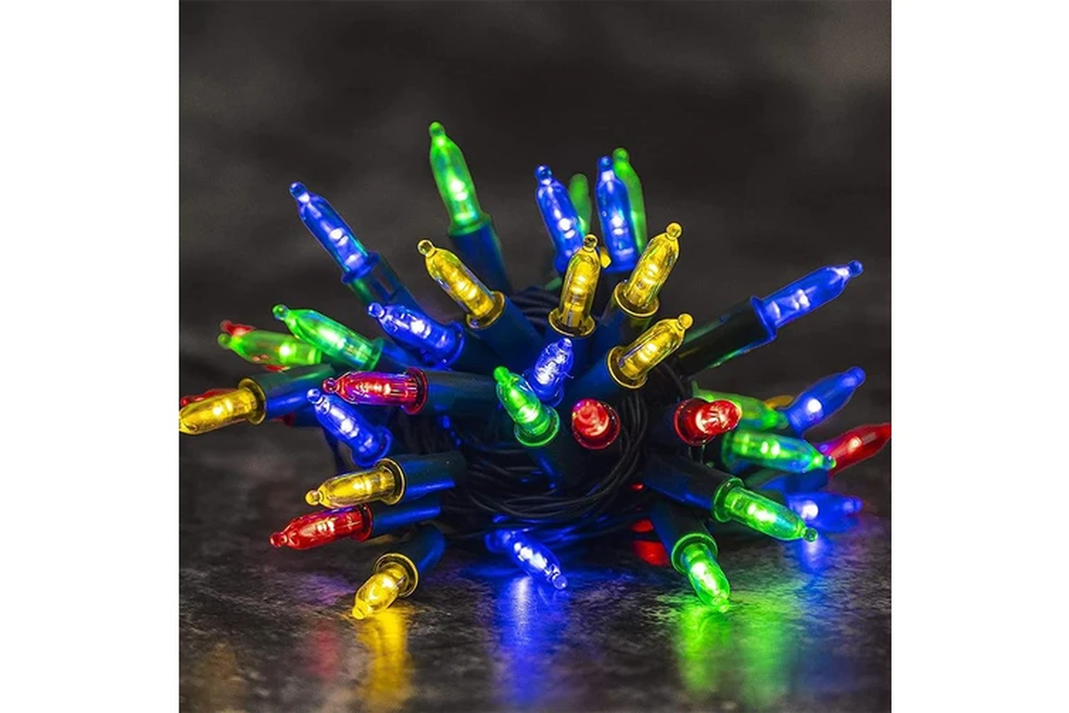 2 Pack Bright Christmas String Lights Battery Operated 8 Modes Mixed Color