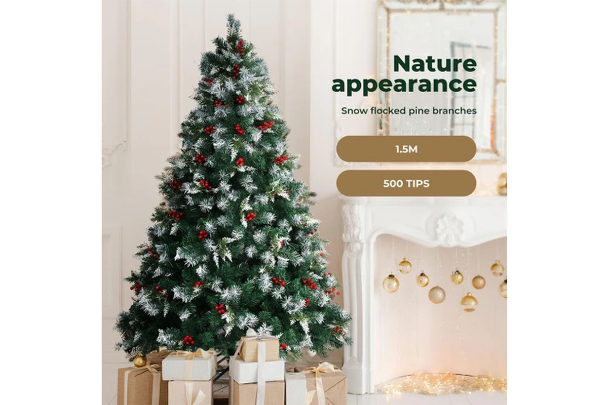 Snow Flocked Christmas Tree 1.5M Xmas Home Décor
