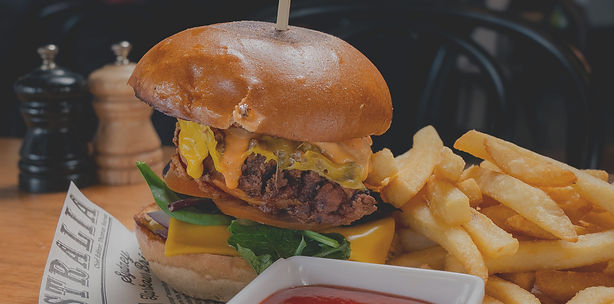 burger and chips