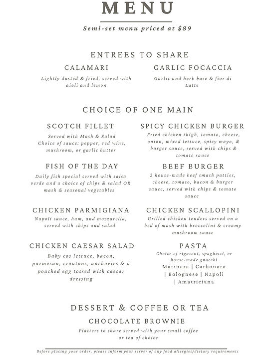 specials menu