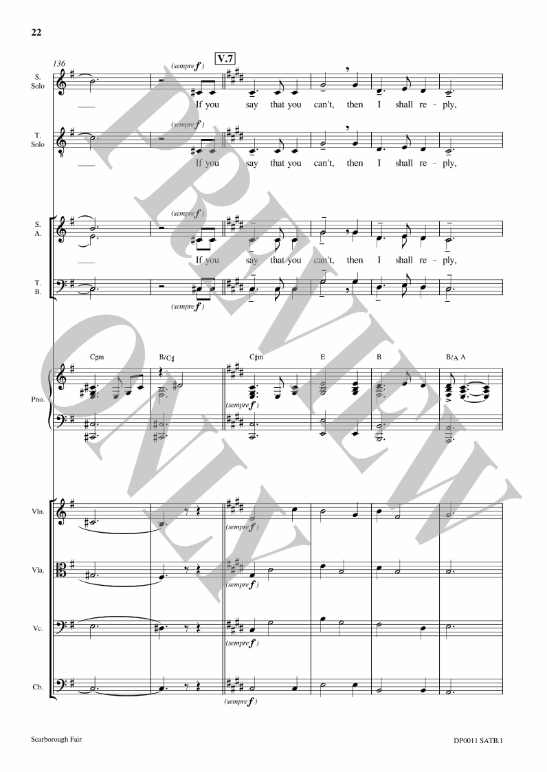 Thumbnail: Scarborough Fair, Steven Duckworth SATB