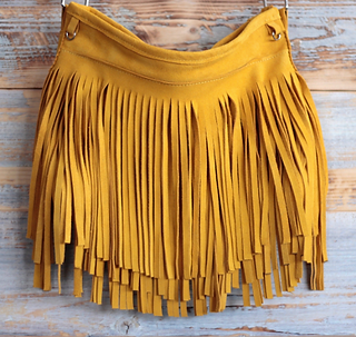 Colorful leather fringe bag