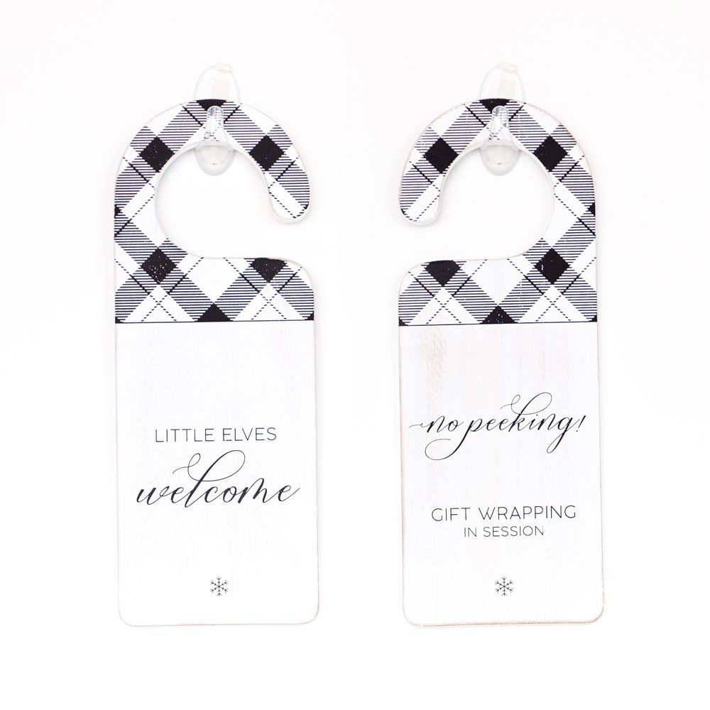 Little Elves Welcome Door Sign