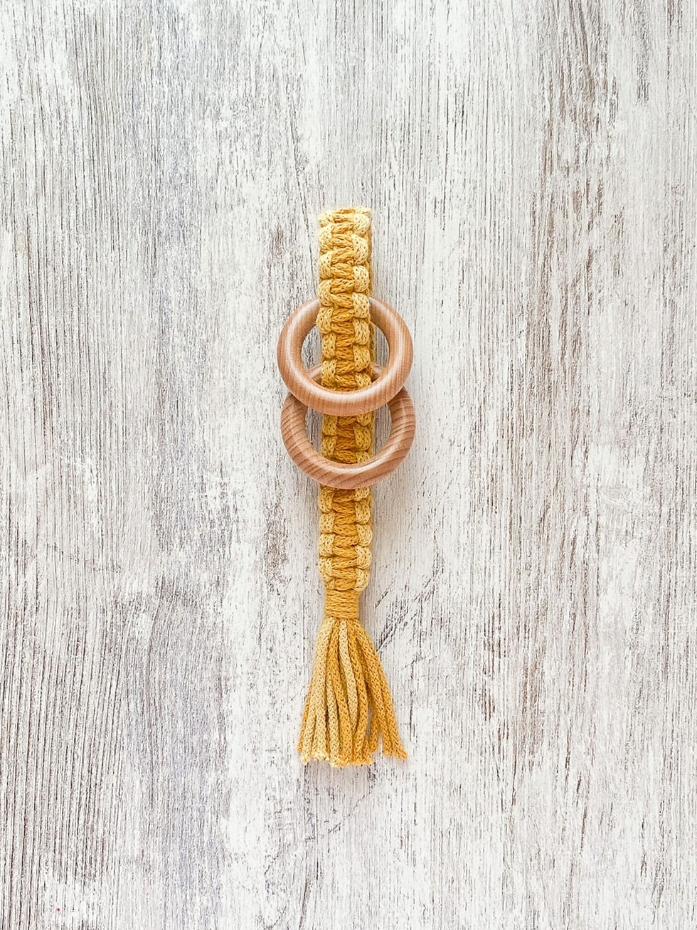 Miniatura: Mossegador de Fusta i Macramé - Col·lecció Bicolor