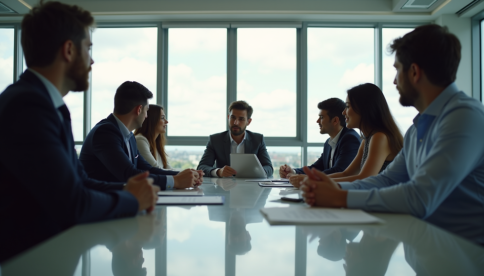 Eye-level view of a modern office server room with blinking lights