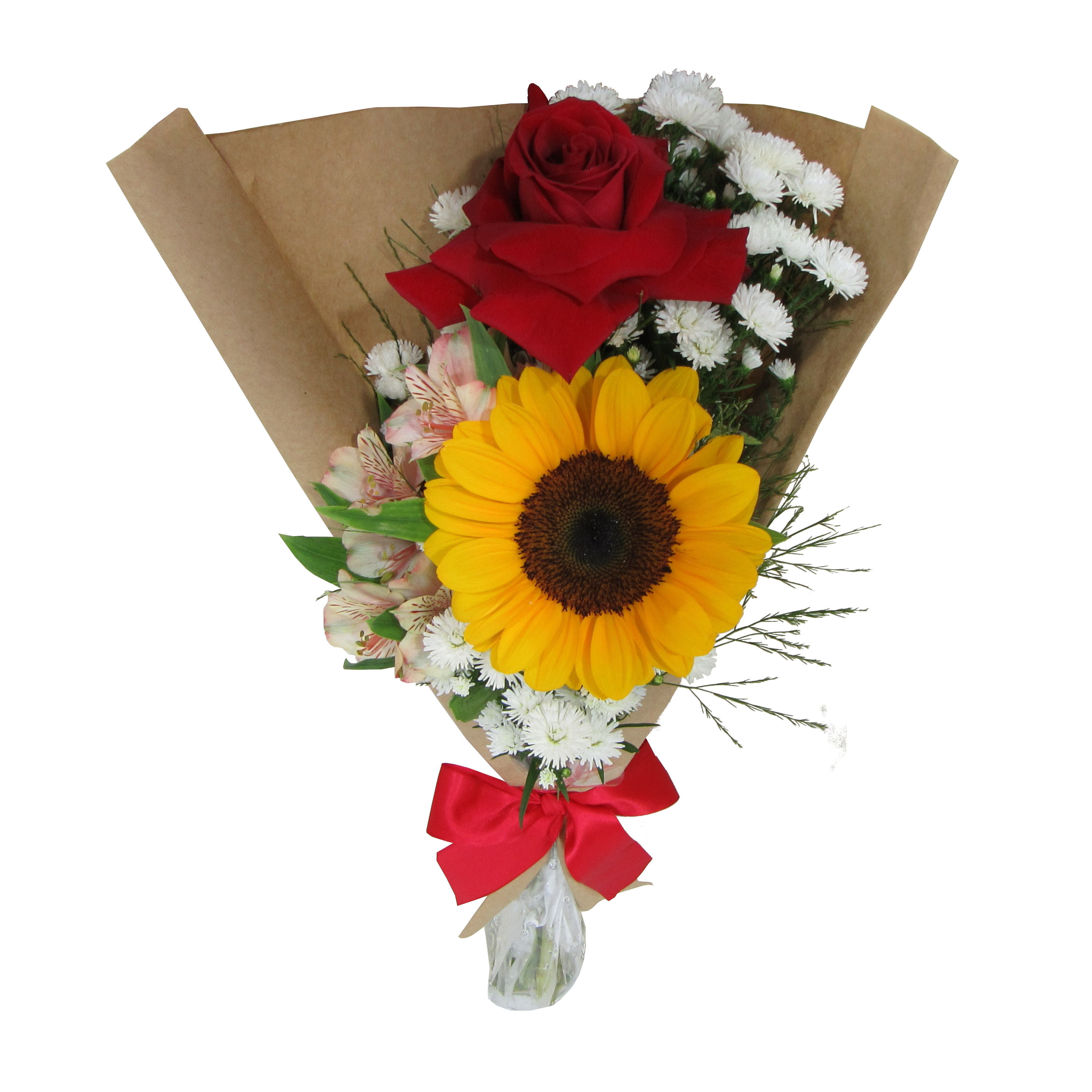 Arranjo Girassol e Rosa