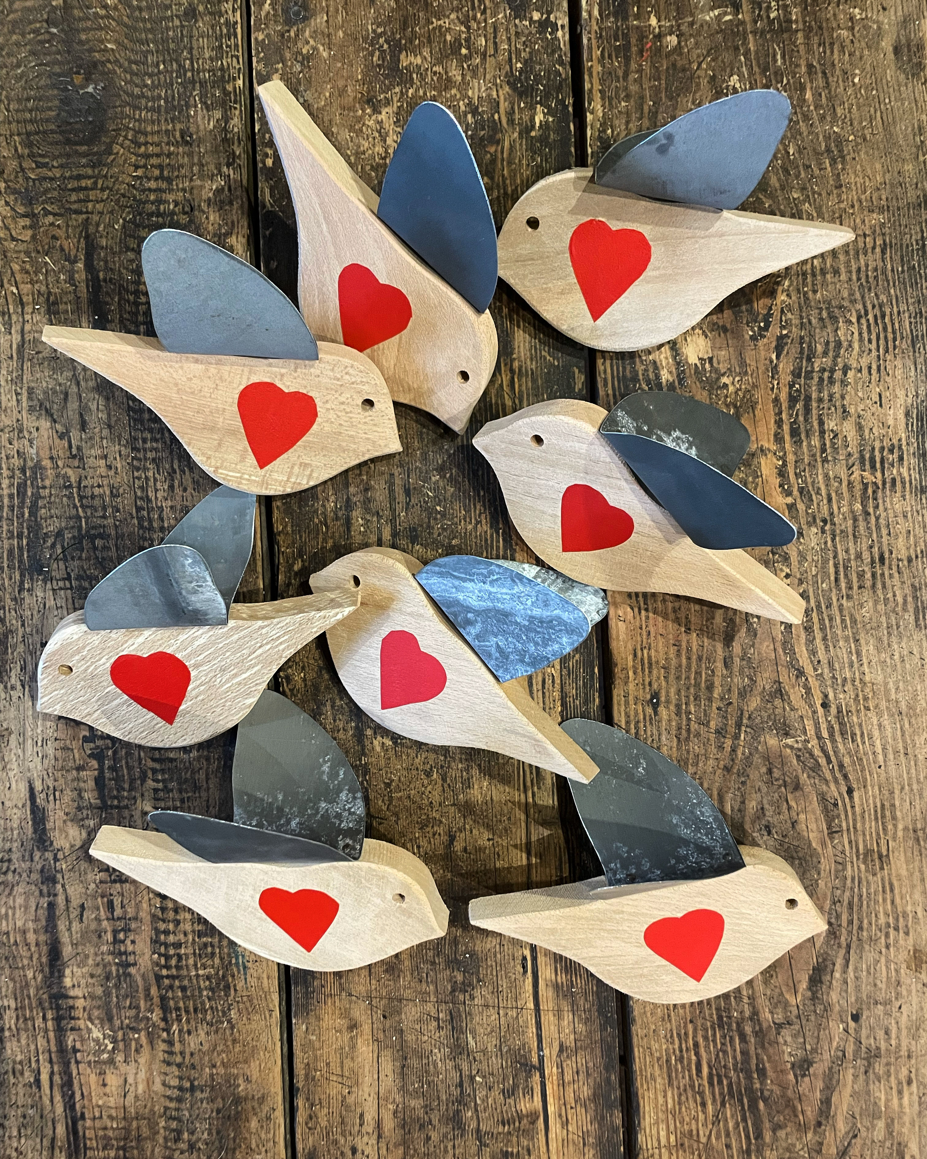 OISEAU COEUR À SUSPENDRE