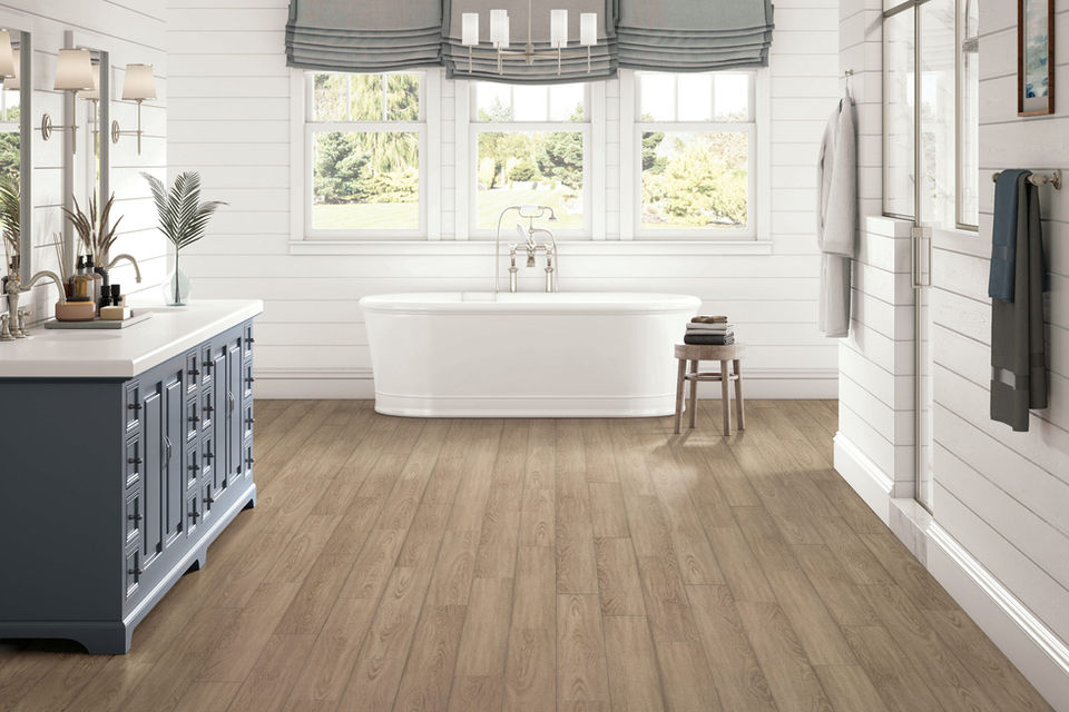 Kohler, Soaker Tub, Soaking Tub, Bathroom Vanity, Farmhouse Bathroom, Luxury Vinyl Flooring.jpg