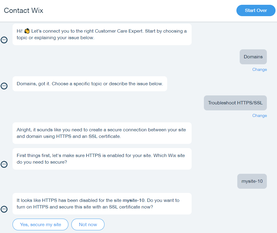 Wix Customer Service Log