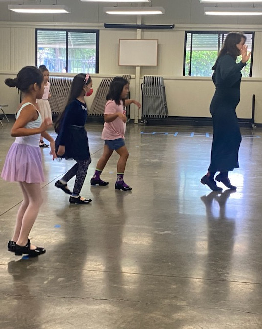 dance class with teacher in front
