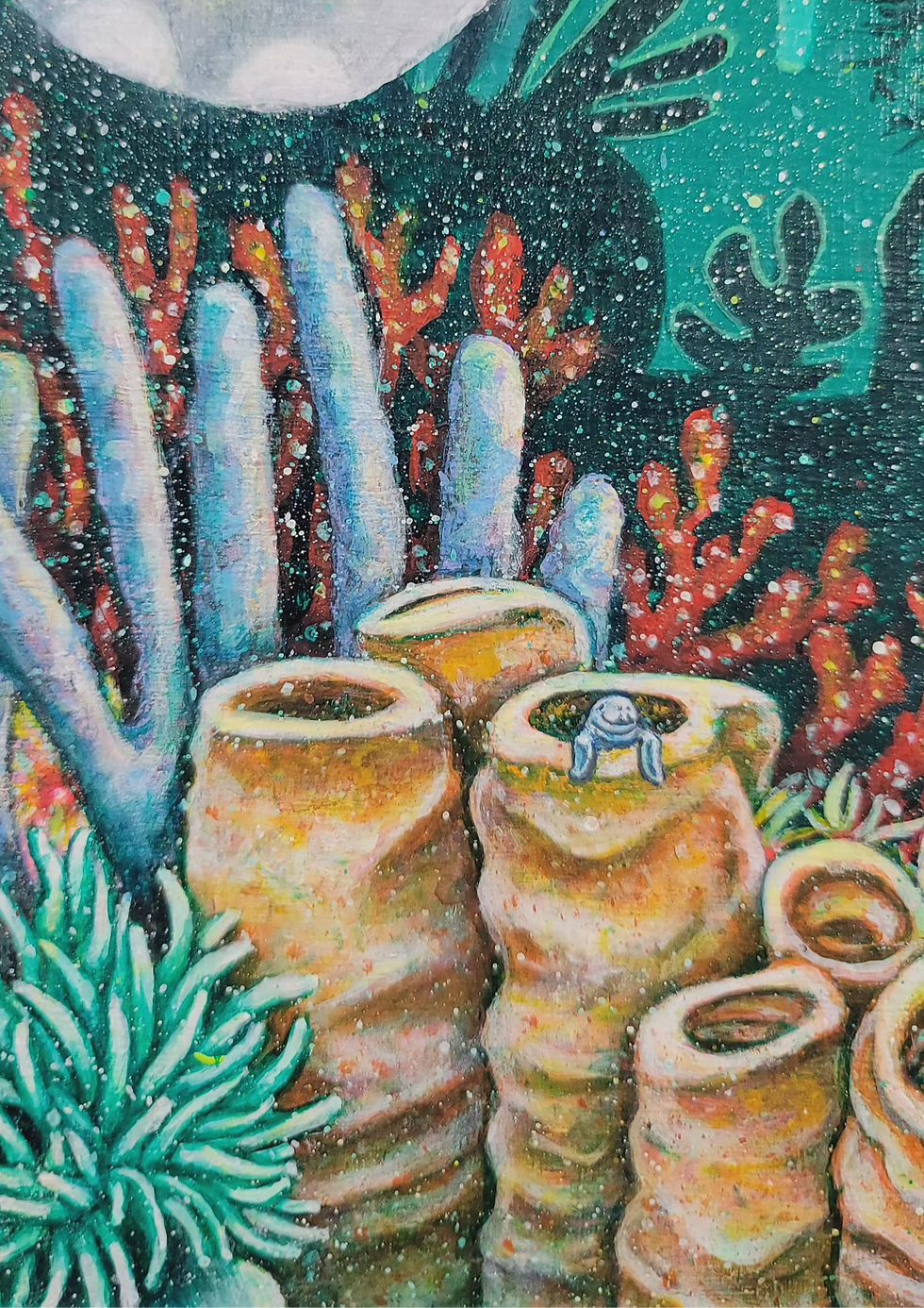 Thumbnail: Weight of Humanatee.  36"x 48", Original Painting. (Unframed)  Free Shipping!