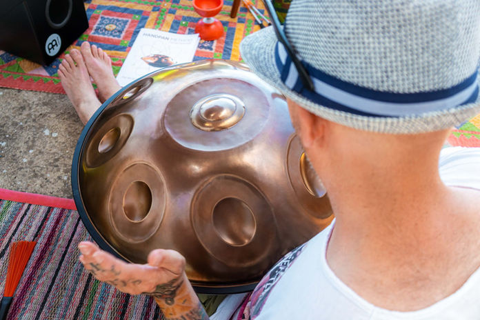 playing the handpan