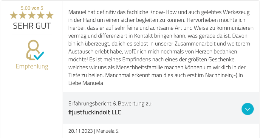Bewertung Manuela Langzeitcoaching