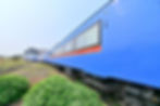 Bright blue modern train inaugurated in the Democratic Republic of Congo, symbolizing improved transport infrastructure for travelers and business.
