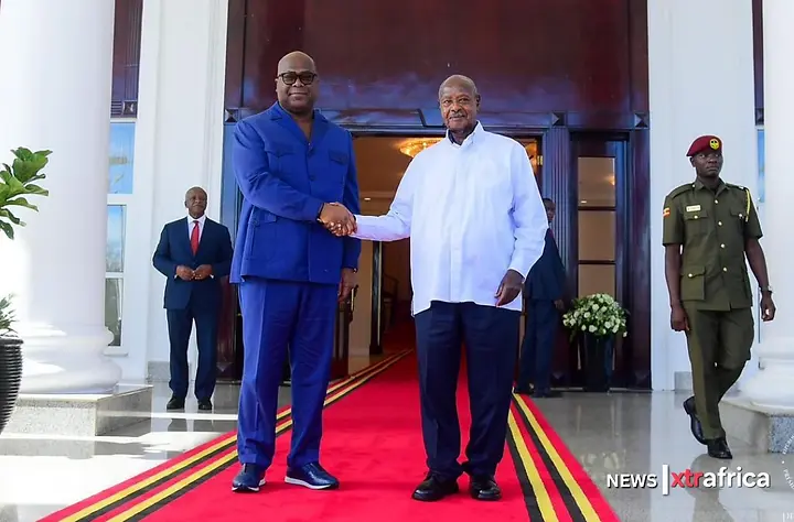 Tshisekedi and Museveni agreed to deepen DRC-Uganda cooperation on security, trade, infrastructure, and regional integration during talks in Entebbe.