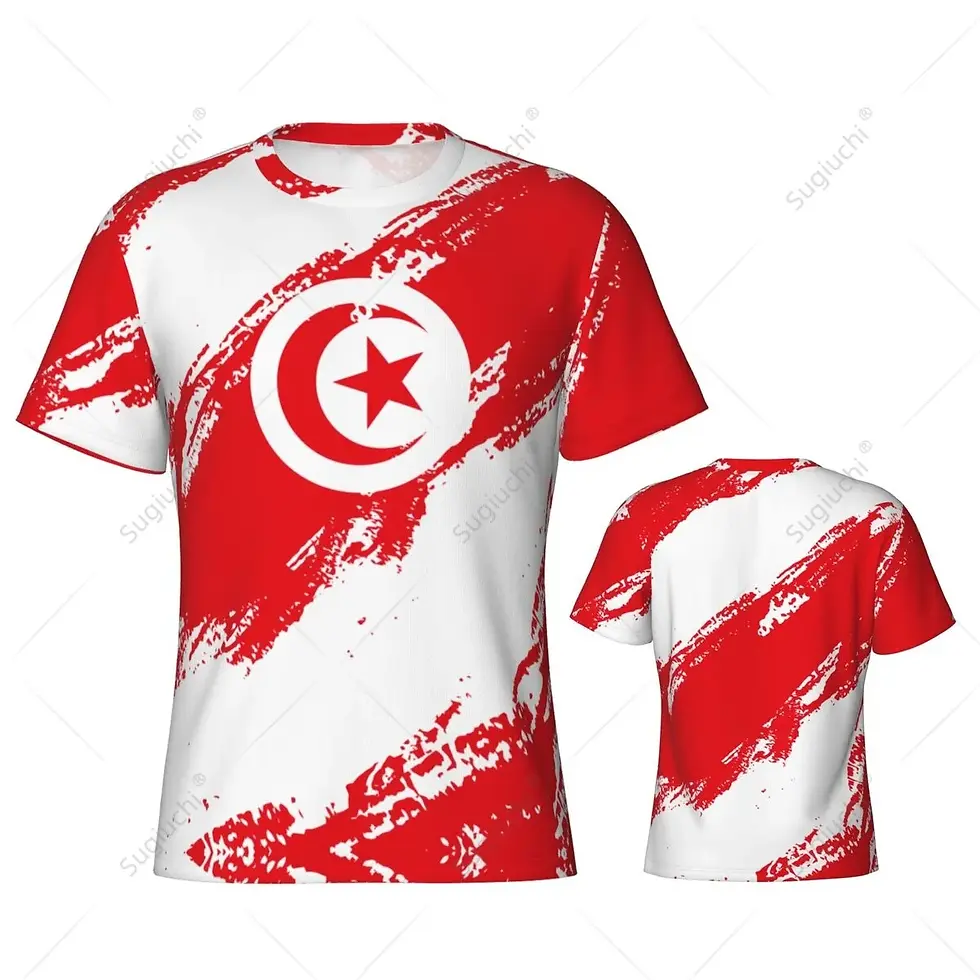 Thumbnail: Tunisia Flag Jersey 2026 Custom Name Red White Fan T-Shirt