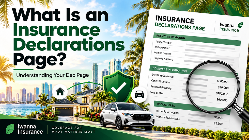 What is an insurance declarations page? Florida insurance dec page guide from Iwanna Insurance