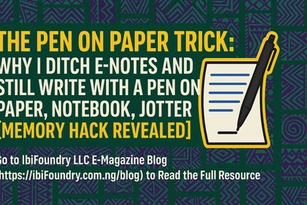 Most people believe digital is faster—but what if I told you that using pen and paper could make you remember more, think better, and even create your best work? In this post, I reveal the science and my personal story behind “The Pen Trick”—and how it saved my ideas (and sanity) as a Nigerian blogger.