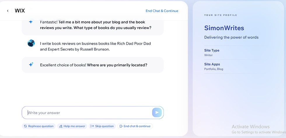 wix ai website creator for blogs