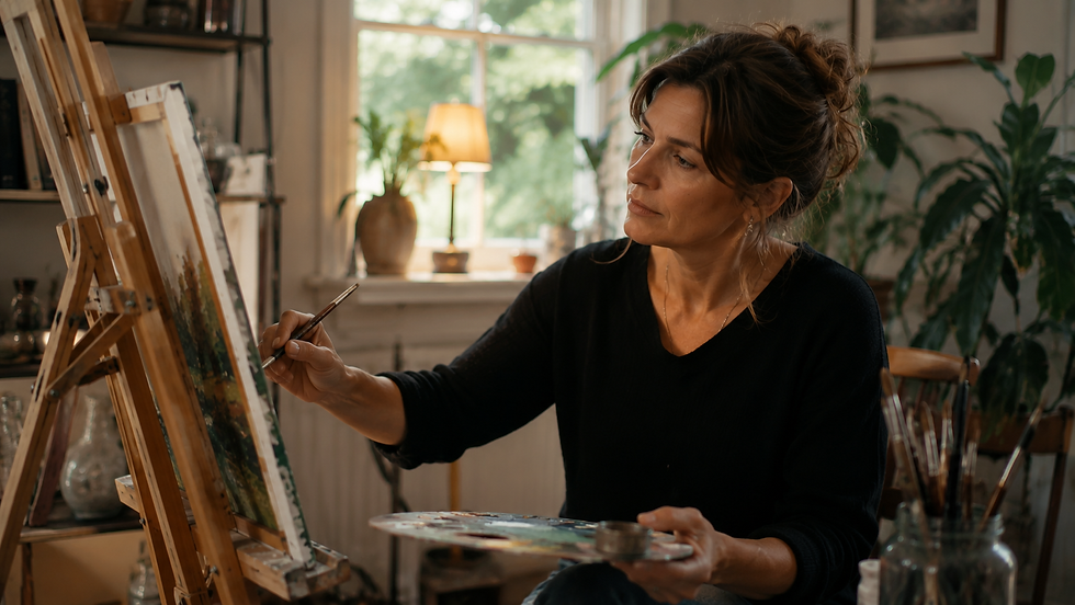 Bilde: En kvinnelig kunstmaler