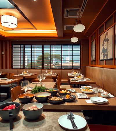 Warm, hearty, modern feel, London Japane