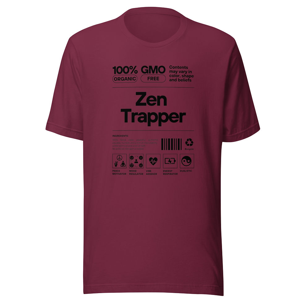 Thumbnail: Zen Trapper Label (Black Letters) Unisex t-shirt 