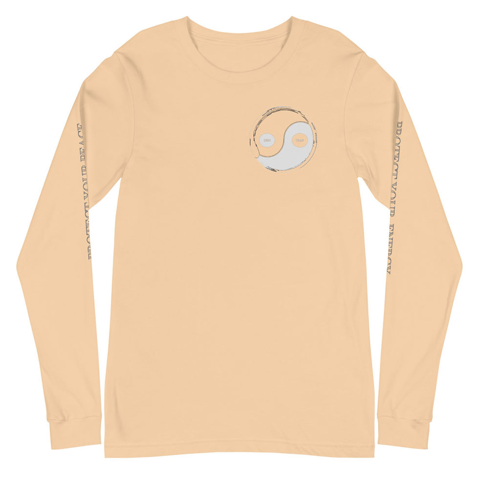 Thumbnail: Zen Trap Long Sleeve T-shirt Transparent & Grey Logo