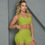 Miniatura: Completo con shorts Bonita Fit Brazil Push Up brocado verde
