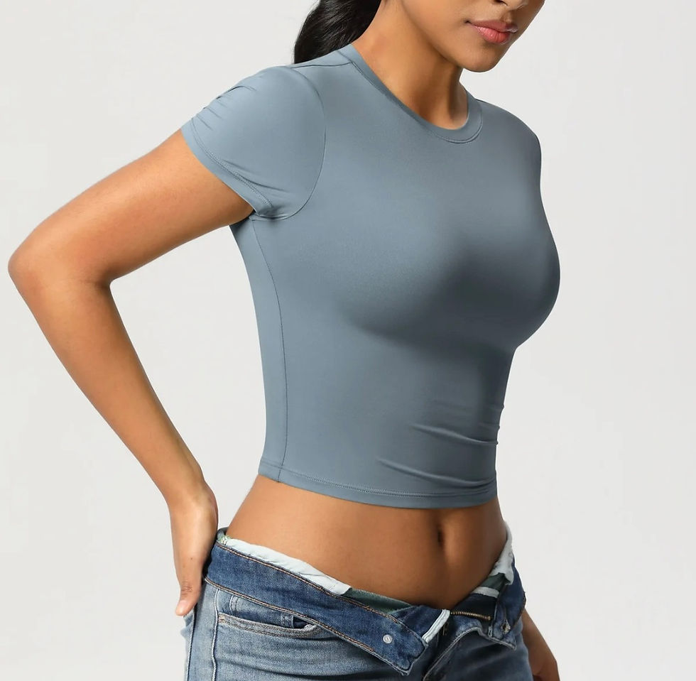 Miniatura: Top Fitfordivas PUSH UP Nude basic manica grey