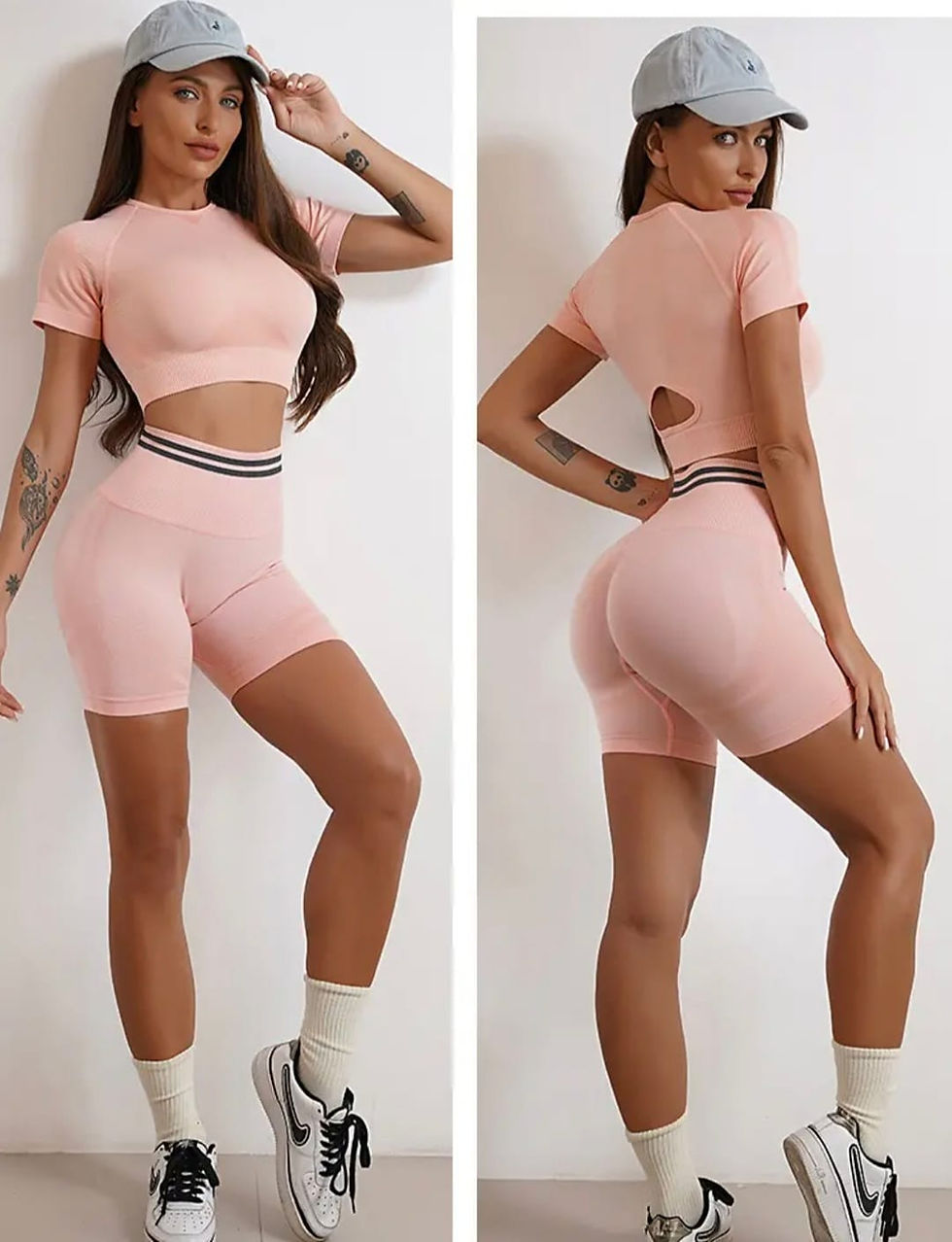 Miniatura: Completo Fitfordivas con shorts Seamless Push Up pink