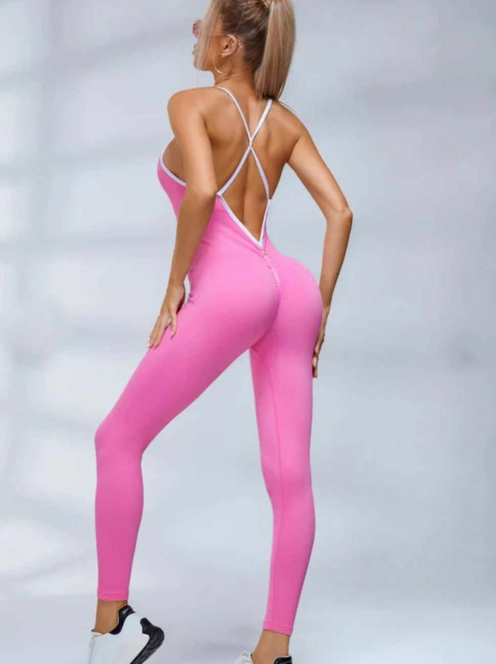 Miniatura: Tuta intera Fitfordivas Push Up Seamless basic pink