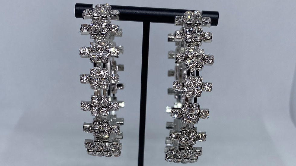 Thumbnail: Silver Ice Me Out Hoops