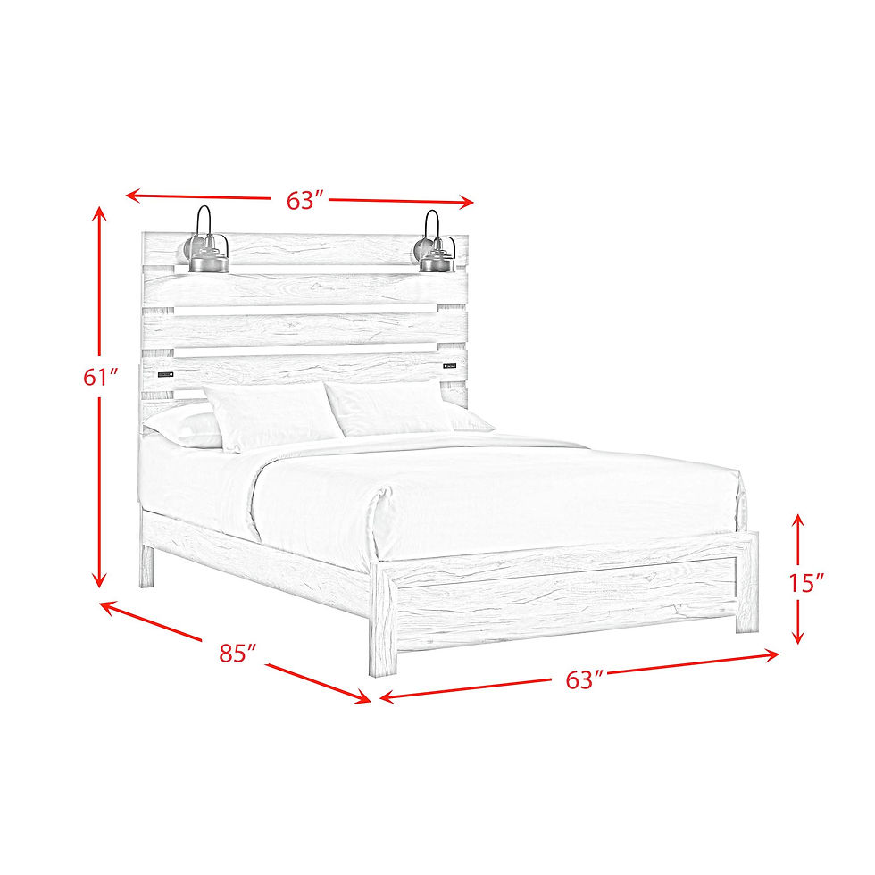 Thumbnail: Fort Worth Queen Bed with Lights & USB in White