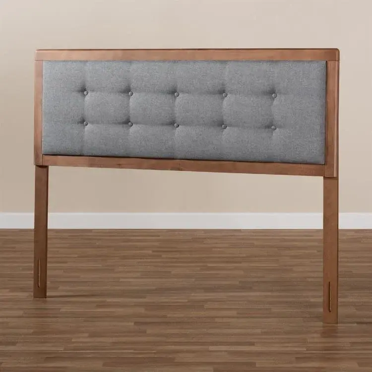 Thumbnail: Sarine King Headboard in Tufted Dark Gray Fabric