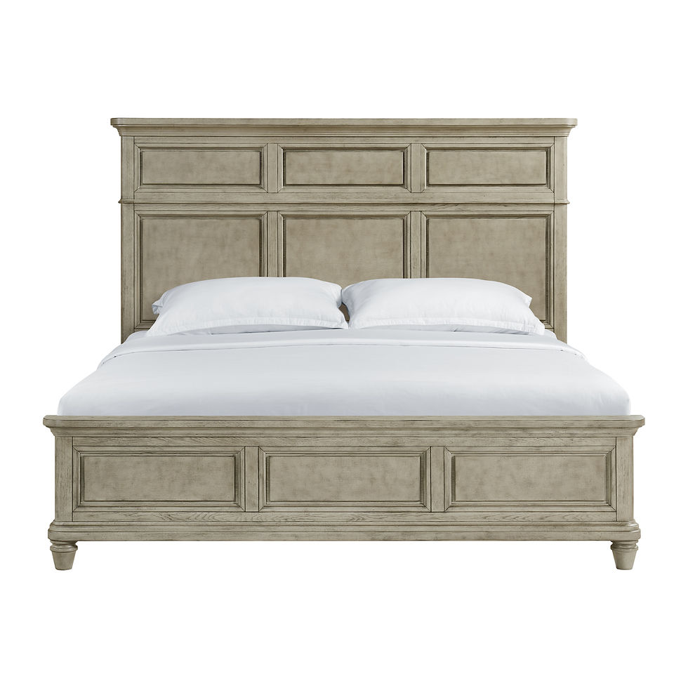 Thumbnail: Whit-Ash King Panel Bed in Light Grey