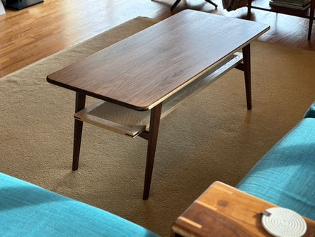 Flared Walnut and Ash Coffee Table