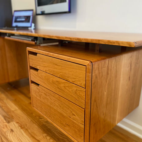 Modern Floating Cherry Desk