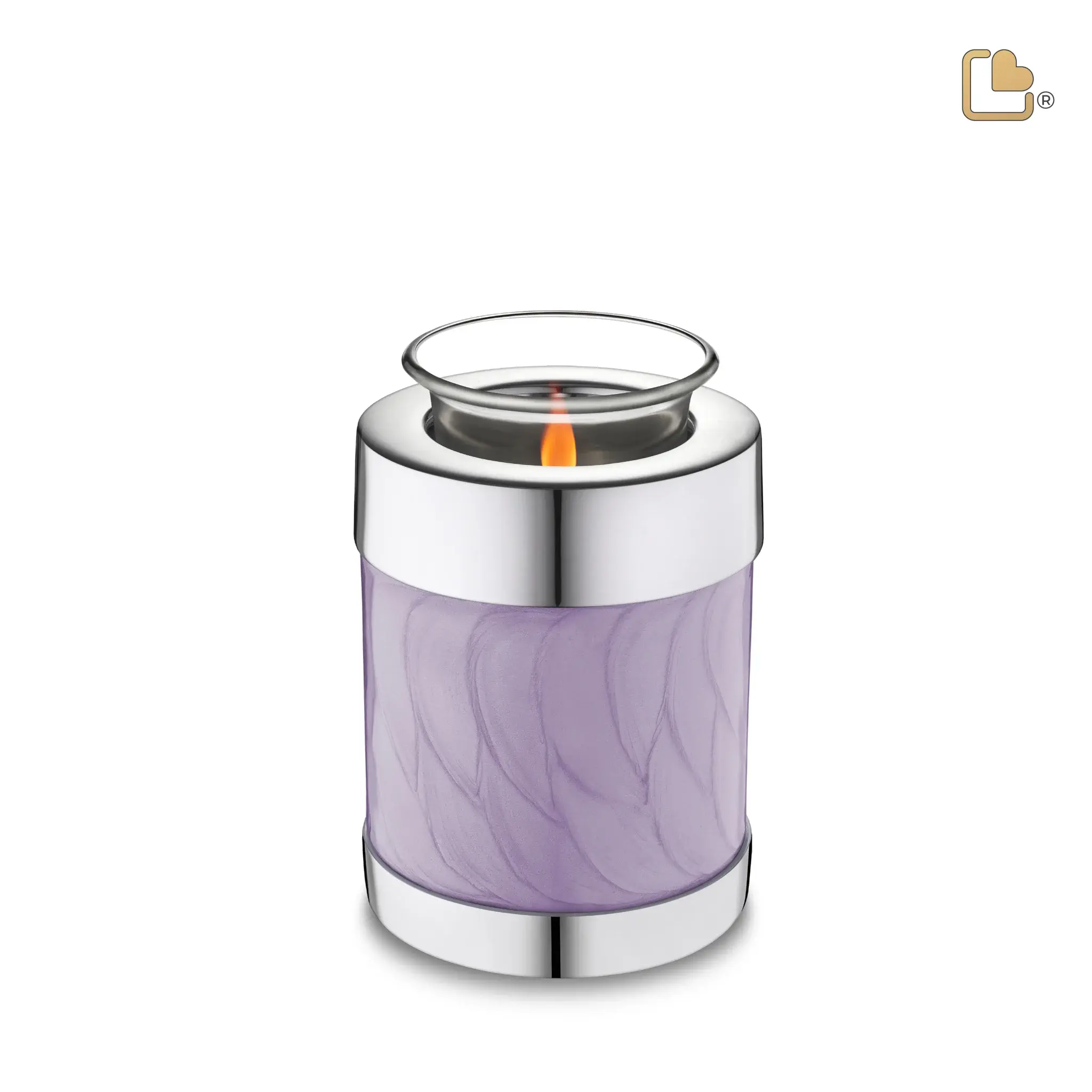 Tealight Urn Pearl Lavender & Polished Silver