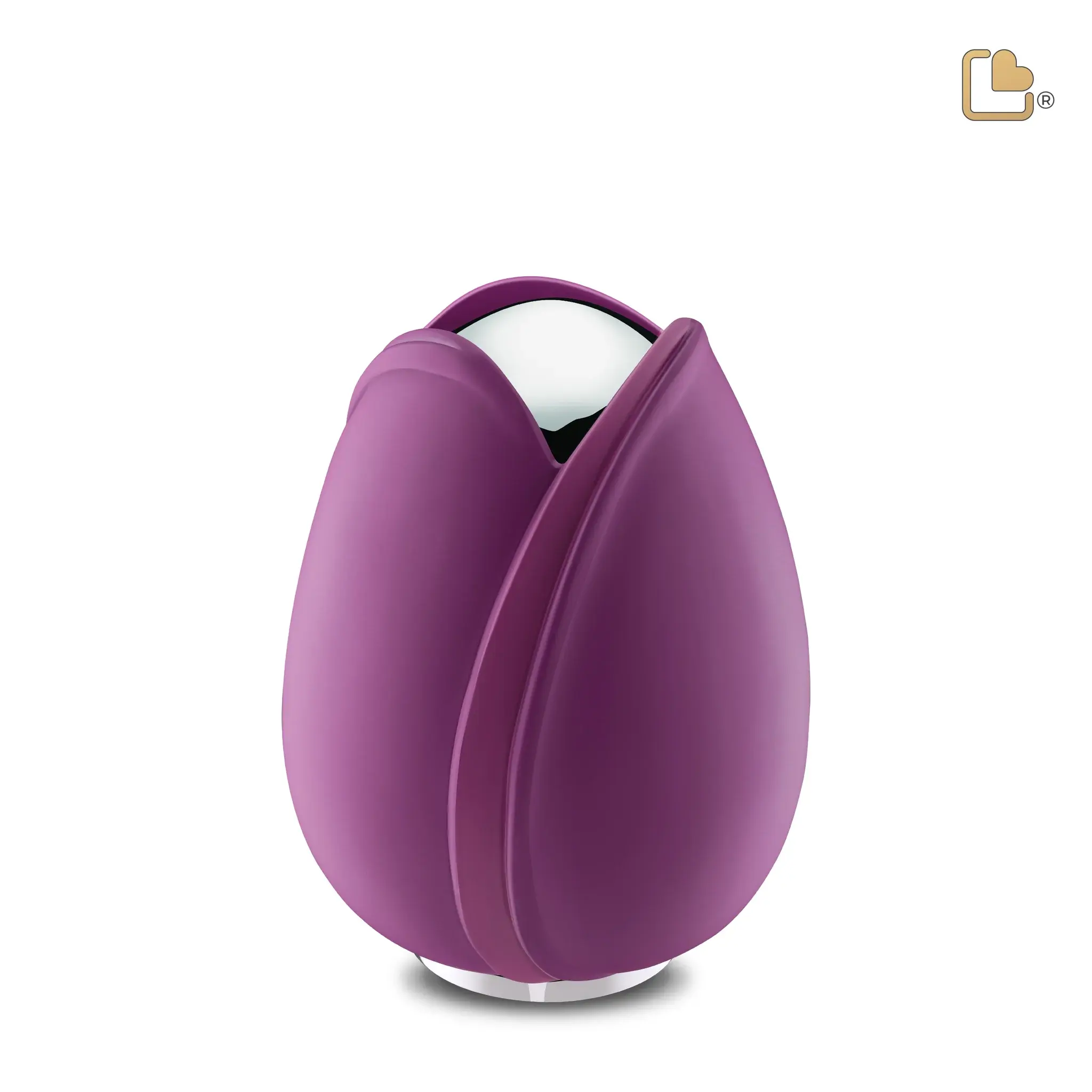 Tulip Medium Urn Purple & Pol Silver