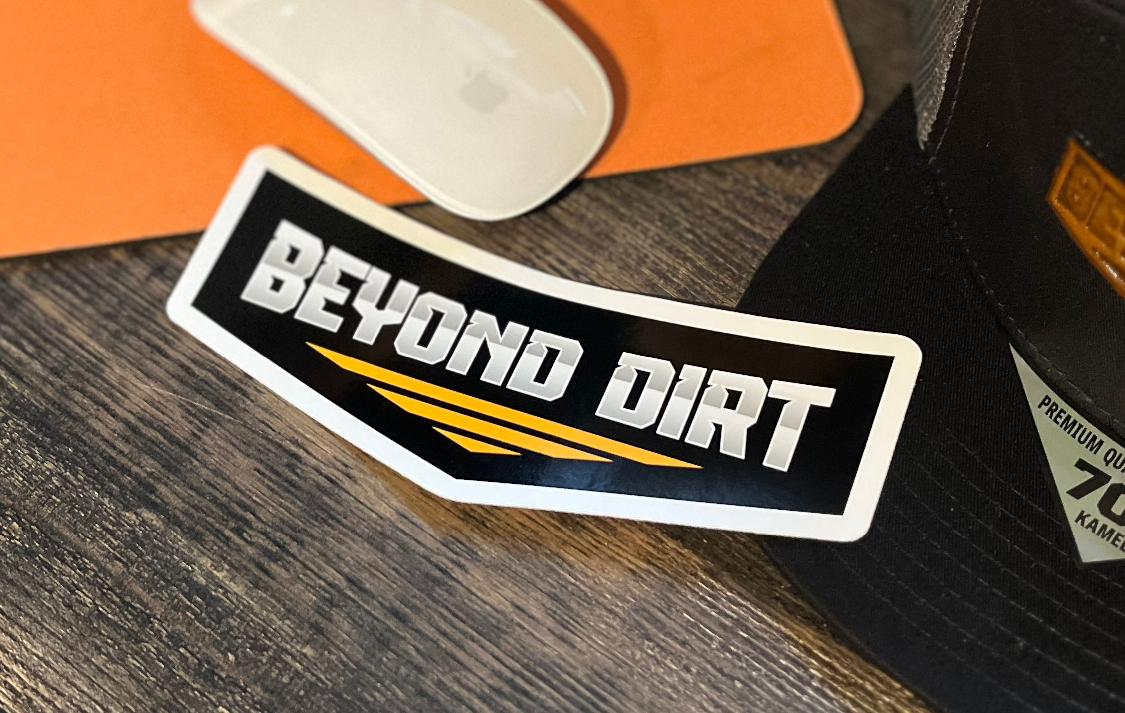 New! Beyond Dirt 6” Logo Sticker. 