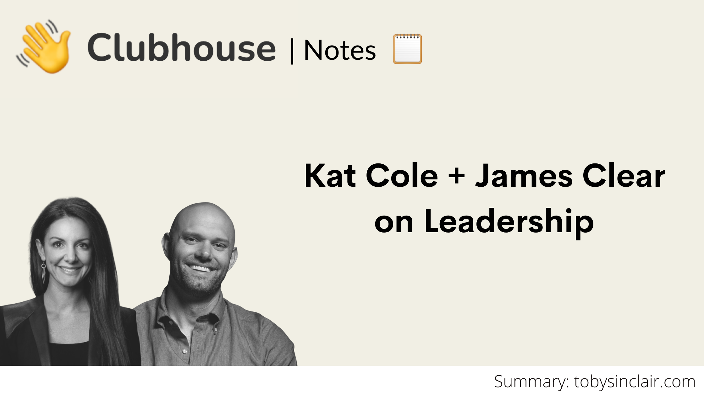 Clubhouse James Clear and Kat Cole