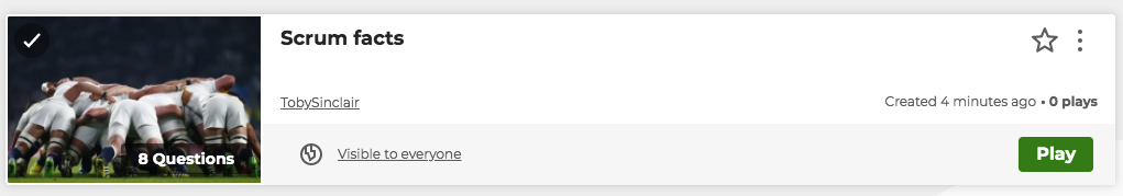 Scrum Kahoot Game