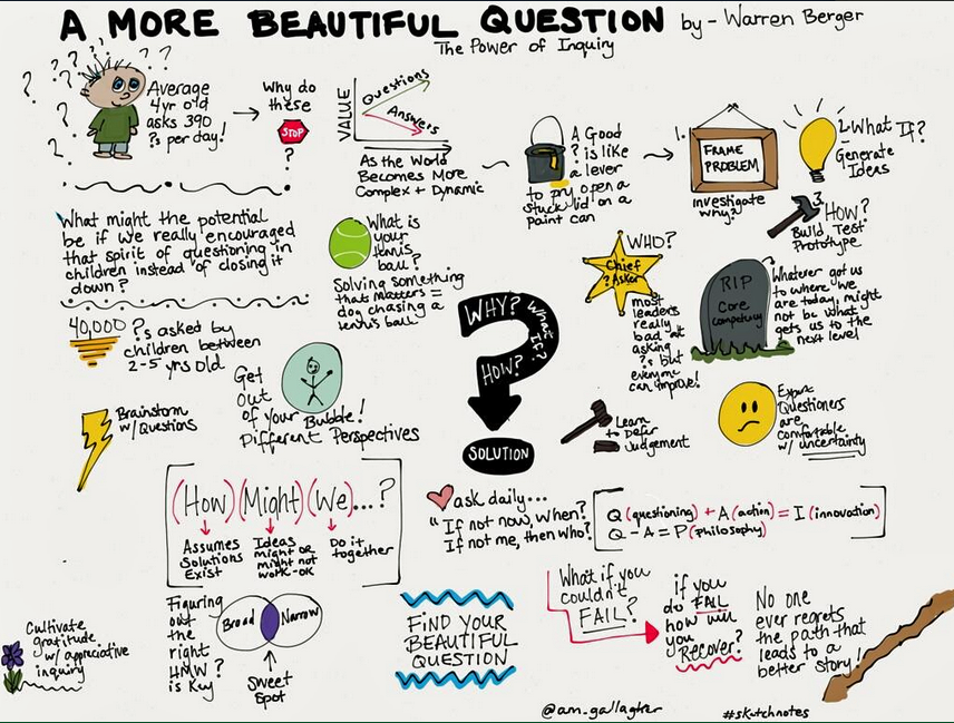 A More Beautiful Question Sketchnote