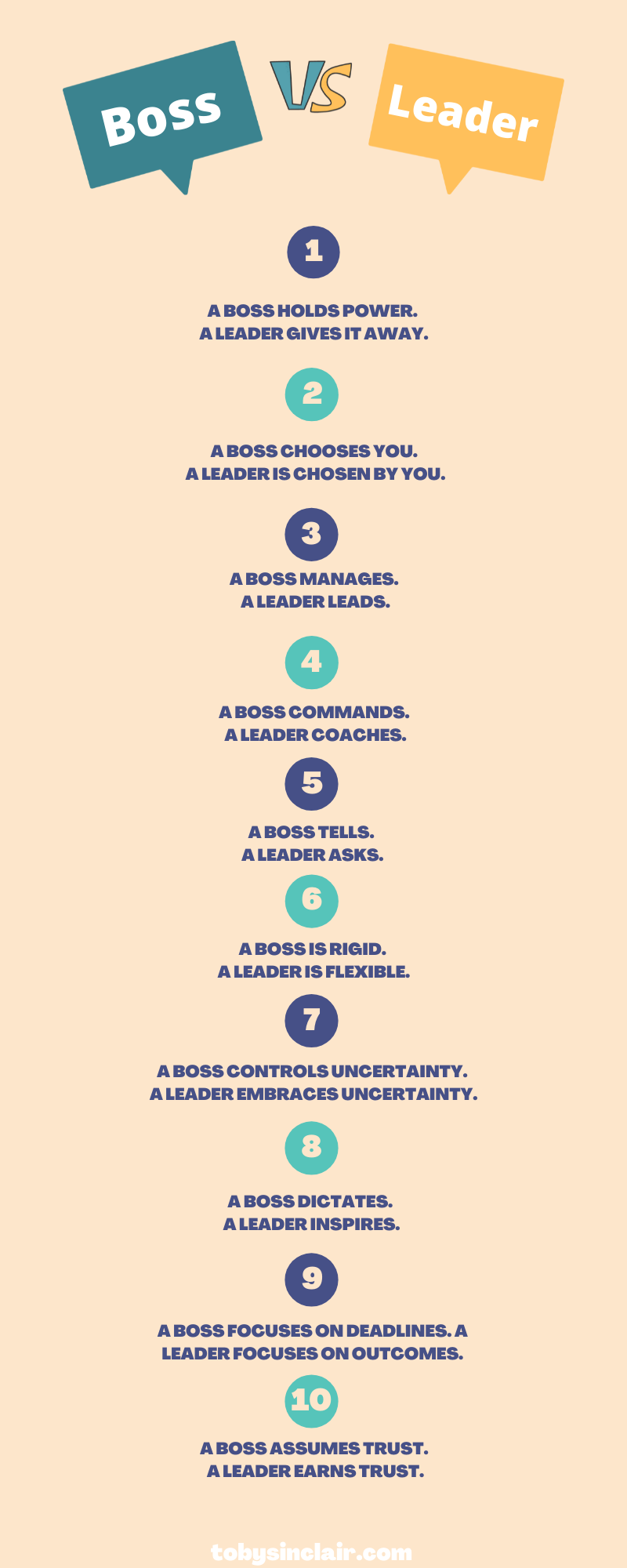 Boss vs Leader Infographic