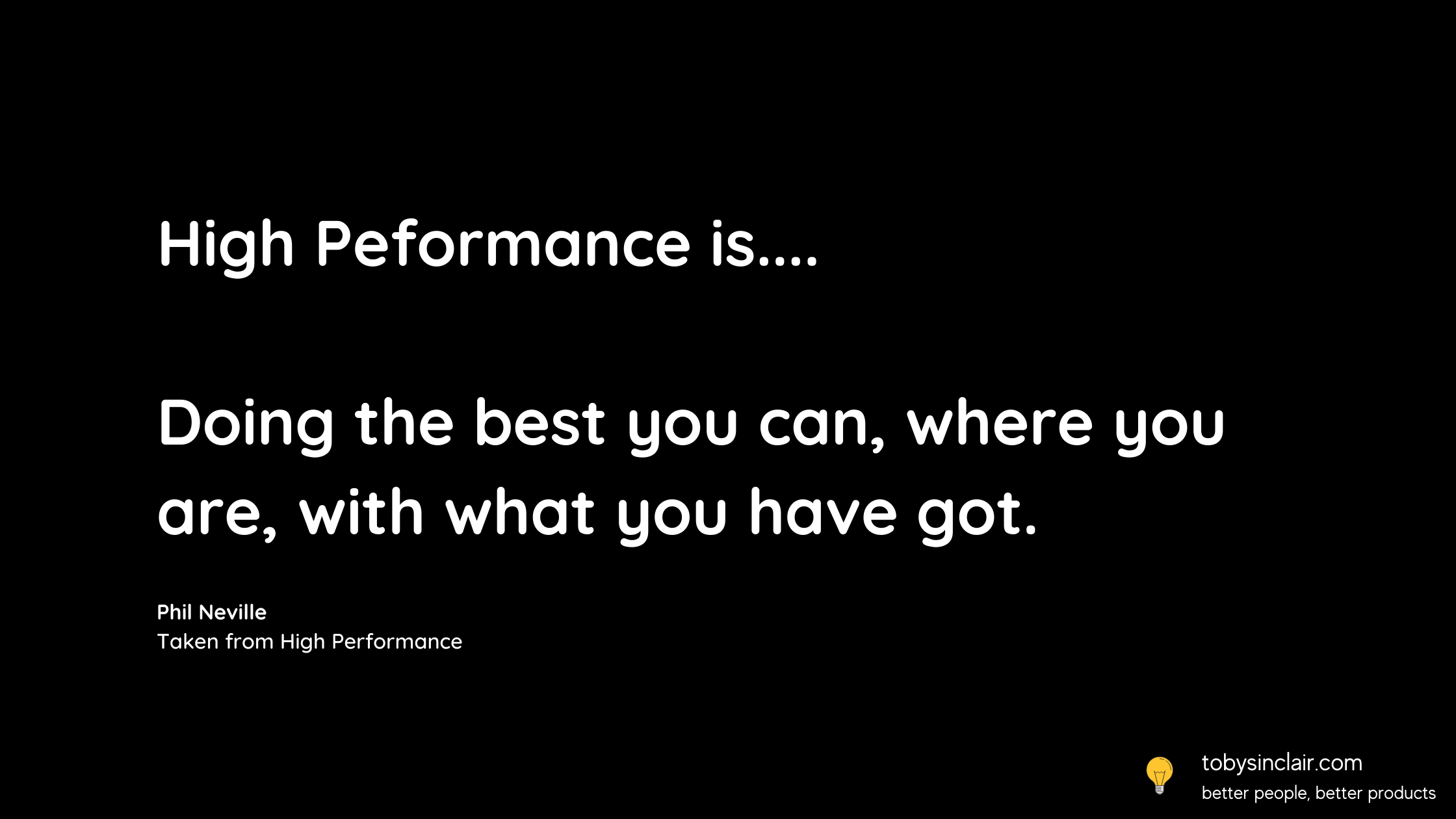 High Performance Definition
