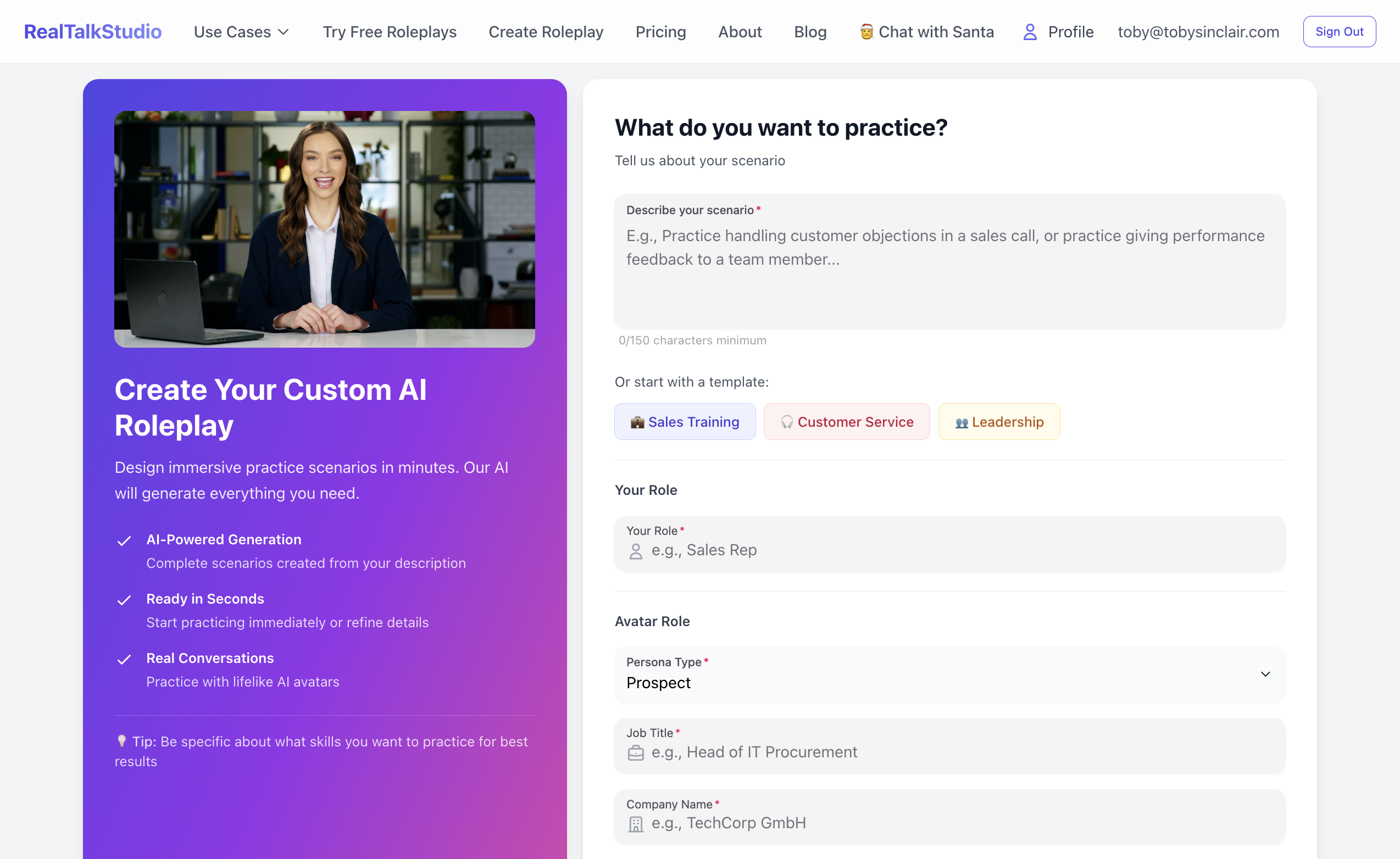 ai roleplay builder