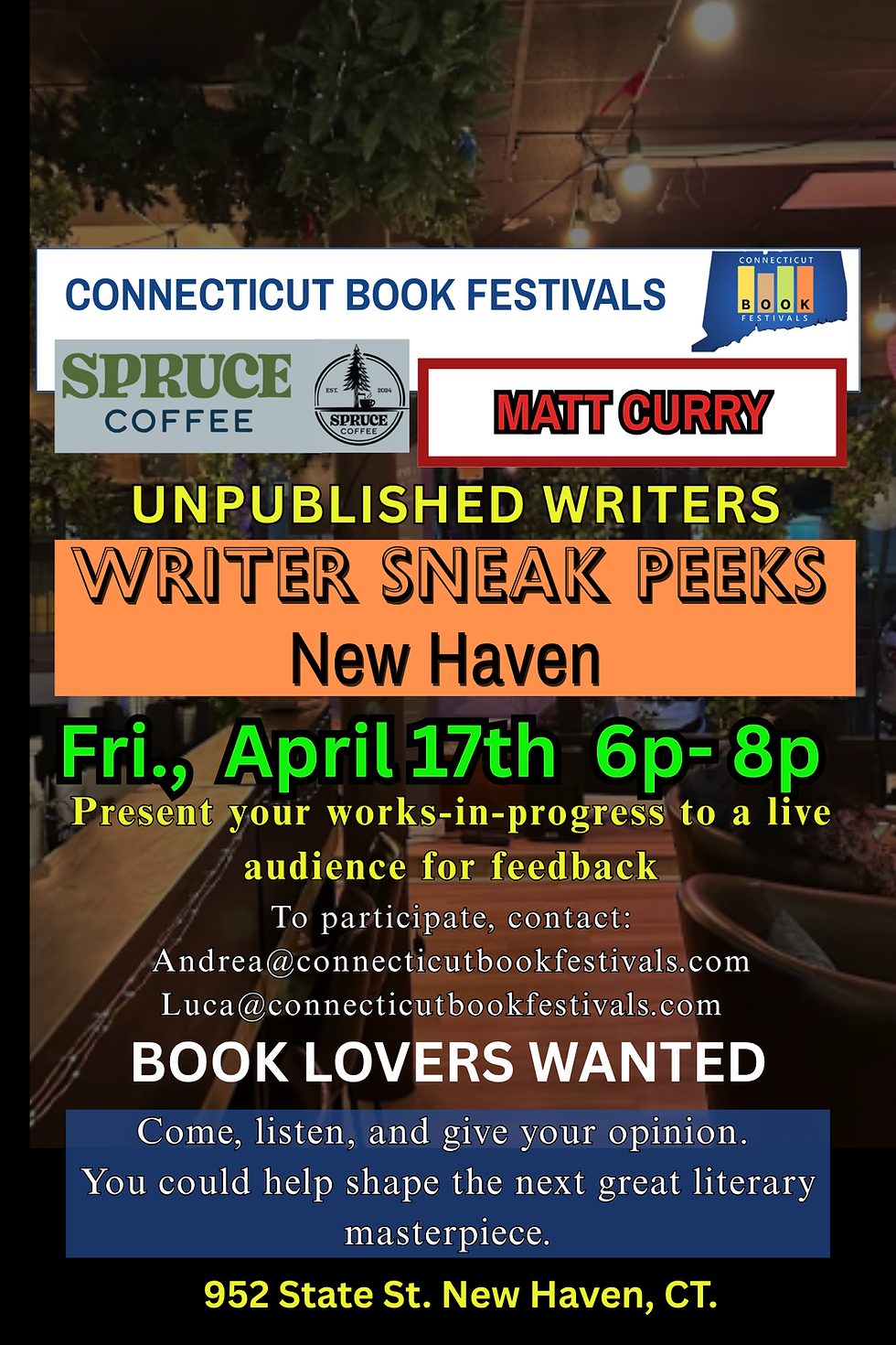 WRITER SNEAK PEEKS: New Haven