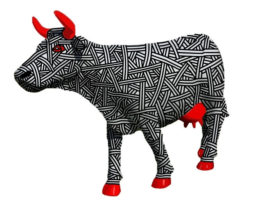 vache en résine