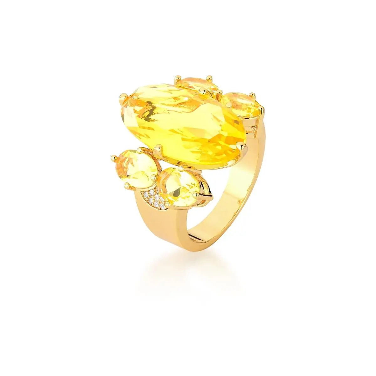 Anel cristal yellow fancy n16