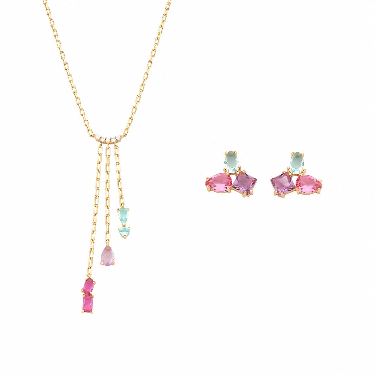 Conjunto cristais multicolor 